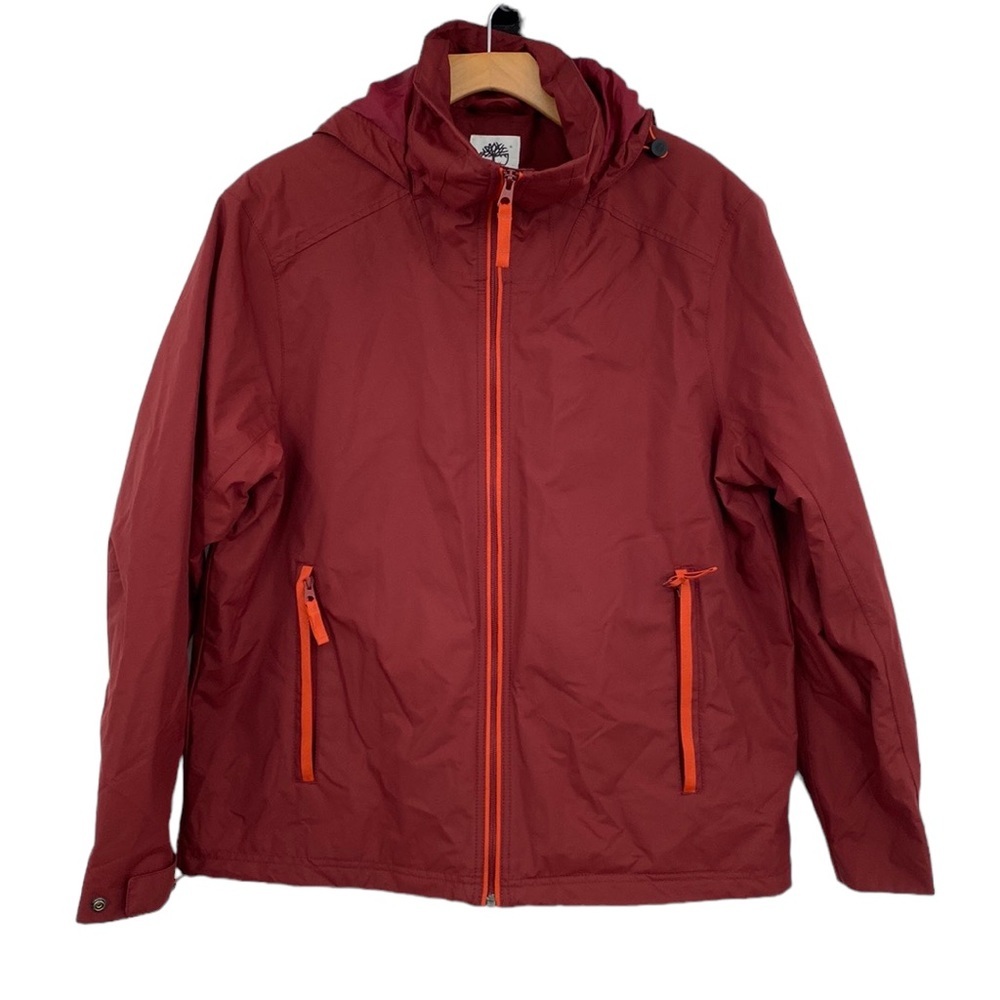 Timberland Jacket Men’s Large‎ Waterproof Red Orange Fleece Lined Hooded